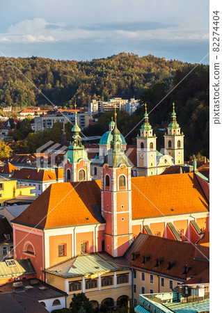Aerial view of Ljubljana in Slovenia 82274404