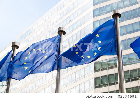 European flags  in Brussels 82274691