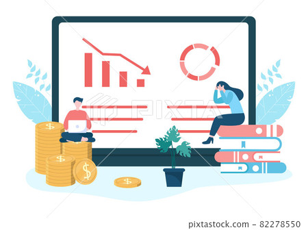Loss in Business Lead to Bankruptcy, Economic or Loan Payback Problems, Failure and the Sinking of the Financial Crisis Process. Vector Illustration Concept Loss in Business Lead to Bankruptcy, Economic or Loan Payback Problems, Failure and the Sinking of the Financial Crisis Process. Vector Illustration Concept 82278550