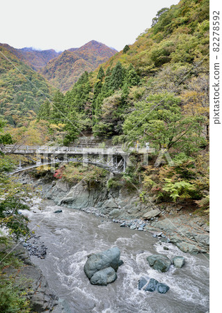 山梨縣早川町早川溪谷和橋 山梨縣早川町早川溪谷和橋 82278592