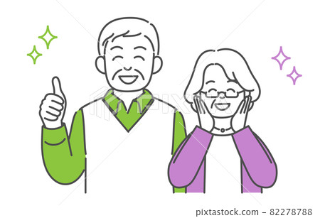Illustration of a happy senior couple 82278788