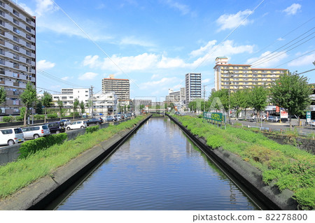 Mizuho Ward, Atsuta Ward, Nagoya City Shinbori River seen from Shinkai Bridge 82278800