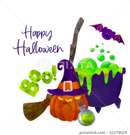 Halloween art, hand drawn vector watercolor art. Halloween art, hand drawn vector watercolor art. 82279029