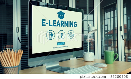 E-learning and Online Education for Student and University Concept. 82280508