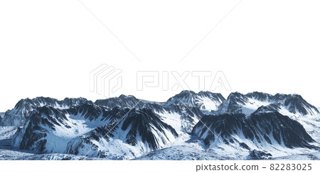 Snowy mountains Isolate on white background 3d illustration Snowy mountains Isolate on white background 3d illustration 82283025
