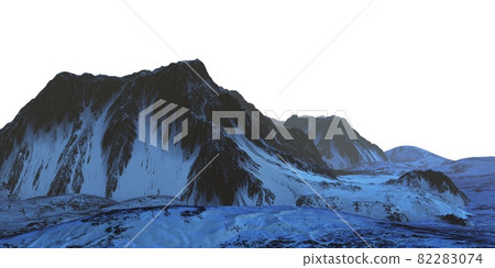 Snowy mountains Isolate on white background 3d illustration 82283074