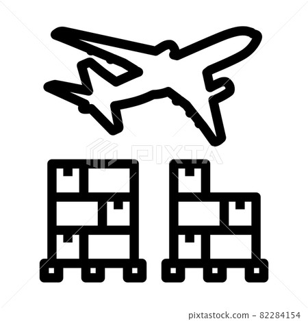 Boxes On Pallet Under Airplane Boxes On Pallet Under Airplane 82284154