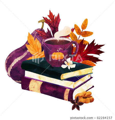 Cozy fall composition, pre-made design, hand drawn Cozy fall composition, pre-made design, hand drawn 82284157