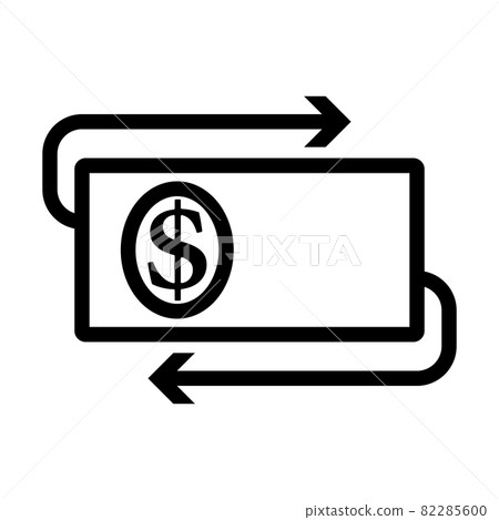 Cash Back Dollar Banknote Icon 82285600