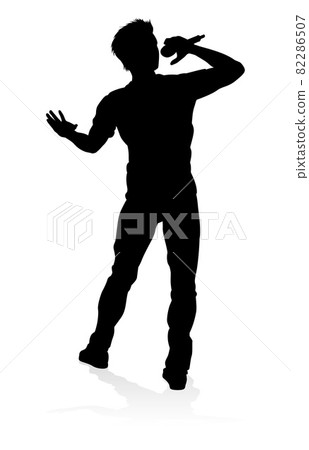 Singer Pop Country or Rock Star Silhouette Singer Pop Country or Rock Star Silhouette 82286507