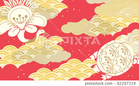 鶴龜祝賀日本圖案背景 82287319