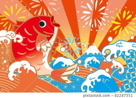 鯛魚祝賀背景圖 82287351