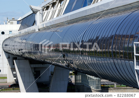 Commerce and pedestrian bridge "Bagration" about the International Business Center (City), Moscow, Russia 82288067