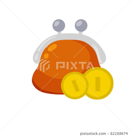 Wallet for money. Personal accessories for savings. Small purse. Flat cartoon illustration Wallet for money. Personal accessories for savings. Small purse. Flat cartoon illustration 82288674