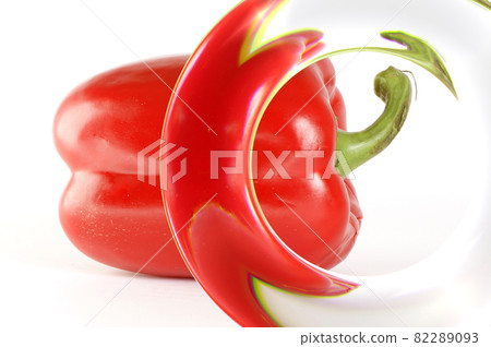 Large fresh red bell pepper isolated on white background Large fresh red bell pepper isolated on white background 82289093