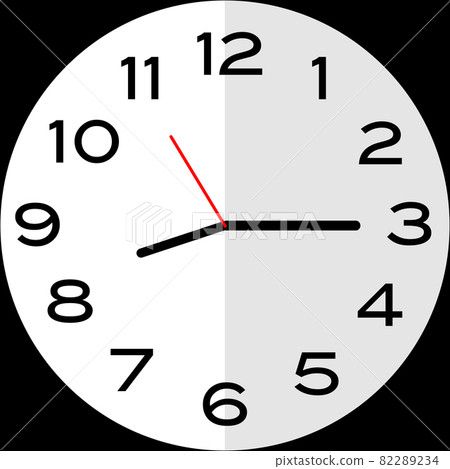 Quarter past 8 o'clock analog clock icon 82289234