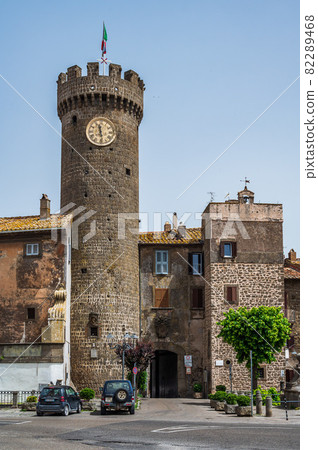 Clock Tower in the old town of Bagnaia 82289468