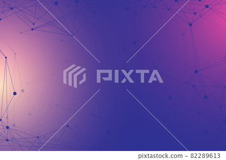 Geometric graphic background molecule and communication. Big data complex with compounds. Lines plexus, minimal array. Digital data visualization. Scientific cybernetic illustration. 82289613