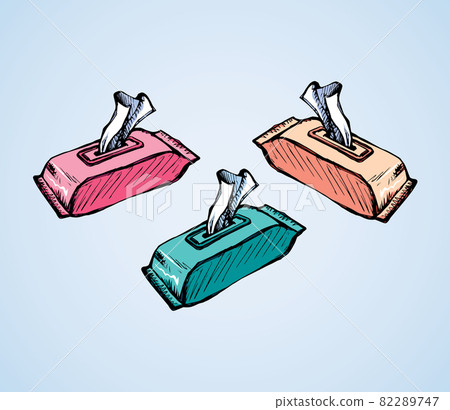 Packing napkins. Vector drawing 82289747