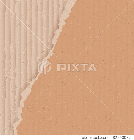 Corrugated brown cardboard background with torn peace 82290082