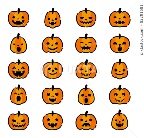 Halloween Jack O Lantern Icon Set - Stock Illustration [82291681] - PIXTA