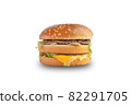 Beef cheese burger isolated on white background 82291705