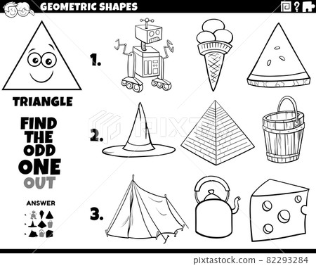 triangle shaped objects educational task coloring book triangle shaped objects educational task coloring book 82293284