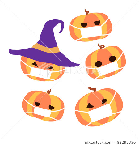 Halloween illustration pumpkin mask Halloween illustration pumpkin mask 82293350