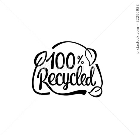 Recycled - handwritten sign of eco friendly,... - Stock Illustration ...
