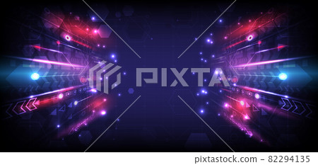 Perspective glowing speed arrow. Abstract futuristic high technology background. Internet motivation and connection to communicate of innovation. Circuit lines of data computer. Landing page and space Perspective glowing speed arrow. Abstract futuristic high technology background. Internet motivation and connection to communicate of innovation. Circuit lines of data computer. Landing page and space 82294135