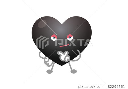 矢量圖的心字符（黑心） 82294361
