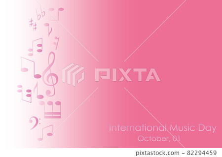 Abstract music notes isolated on pink gradient background, vector iilustration of international music day event Abstract music notes isolated on pink gradient background, vector iilustration of international music day event 82294459