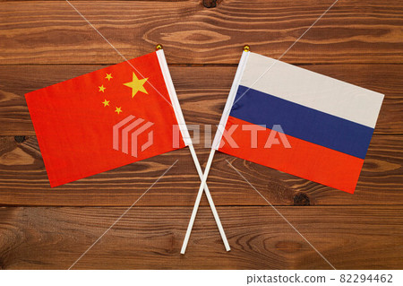 Flag of China and flag of Russia crossed with each other. China vs Russia Flag of China and flag of Russia crossed with each other. China vs Russia 82294462