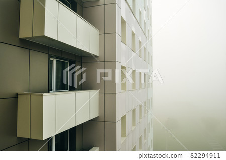 siberia, russia - dec, 2020 balconies in a high-rise building 82294911