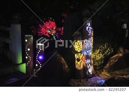 The light of a Japanese umbrella emerges beautifully in Okadera 82295207