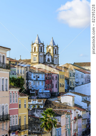 Colorful houses and chuerches in Pelourinho Colorful houses and chuerches in Pelourinho 82295228