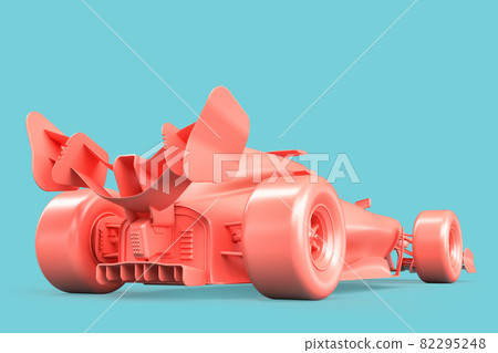 Rear view of Modern Formula One Car. 3D Rendering 82295248