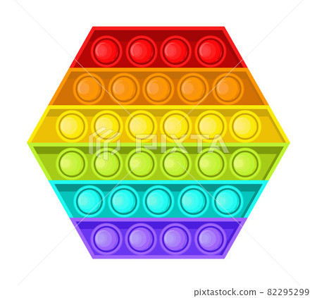 Pop it fidget, antistressor toy vector in flat style. Trendy sensory playthings. 82295299