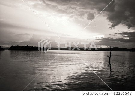 rays light of sunset at Pom Pee Reservoir rays light of sunset at Pom Pee Reservoir 82295548