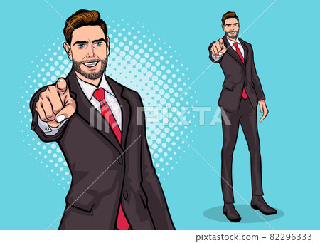 Boss business man bearded pointing to the front 82296333