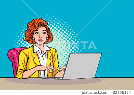 Boss Business woman working on the laptop computer 82296334