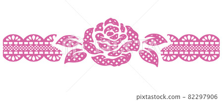 Flower and ribbon lace ornament. Vector material. Flower and ribbon lace ornament. Vector material. 82297906