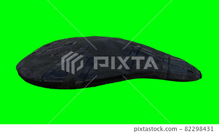 Futuristic alien sci fi ship isolate on green screen. 3d rendering. Futuristic alien sci fi ship isolate on green screen. 3d rendering. 82298431