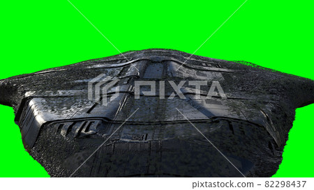Futuristic alien sci fi ship isolate on green screen. 3d rendering. Futuristic alien sci fi ship isolate on green screen. 3d rendering. 82298437