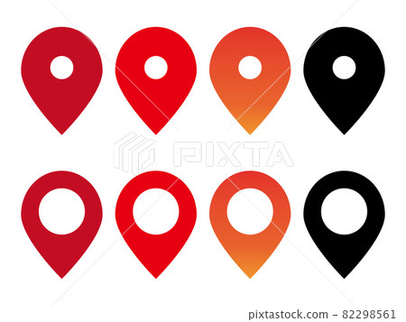 Simple map pin icon set Simple map pin icon set 82298561