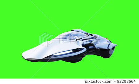 Futuristic sci fi flying car, ship. green screen isolate. 3d rendering. Futuristic sci fi flying car, ship. green screen isolate. 3d rendering. 82298664