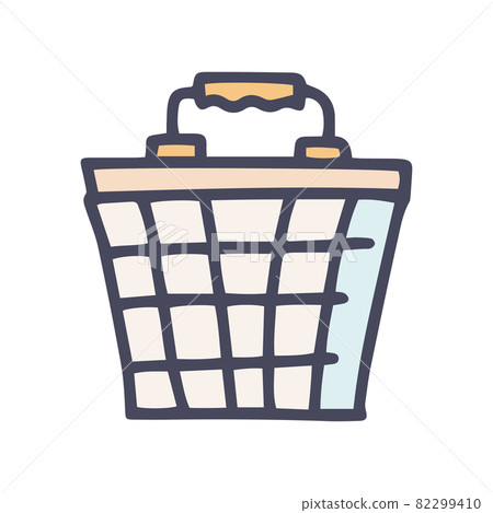 rubbermaid laundry basket color vector doodle simple icon 82299410
