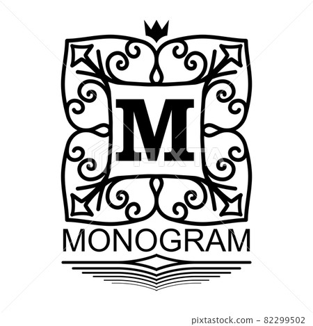 Elegant Letter M Monogram Design Luxury Black And White