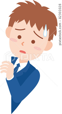Male student looking into anxiety 82301028