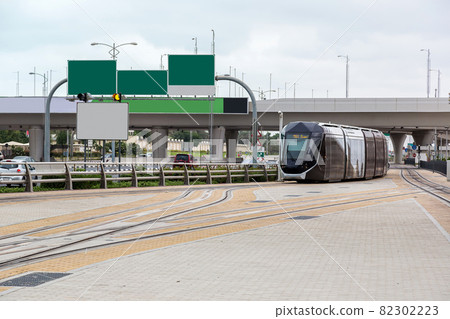 New modern tram in Dubai, UAE 82302223